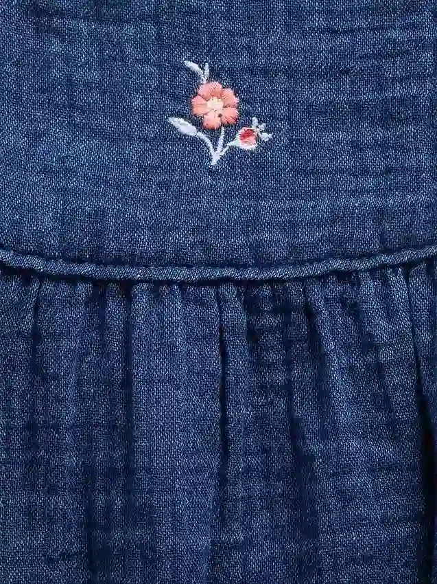 Baby-body van katoenen gaasdenim