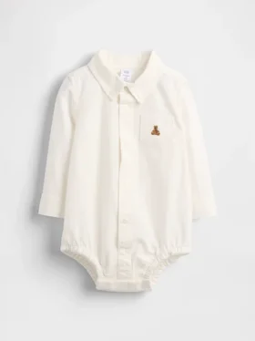 Baby-body van Oxford-stof