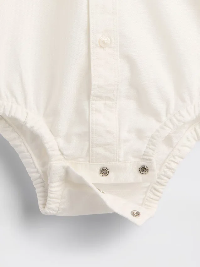 Baby-body van Oxford-stof