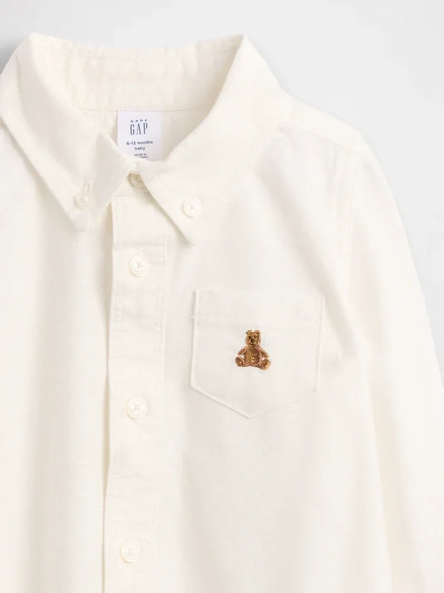 Baby-body van Oxford-stof
