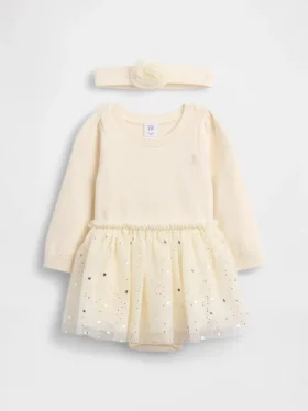 Baby-bodypakje met tule-trui en jurk