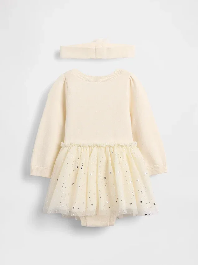 Baby-bodypakje met tule-trui en jurk