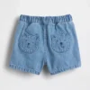 Baby Brannan Bear denim-korte broek met zakken en trekband