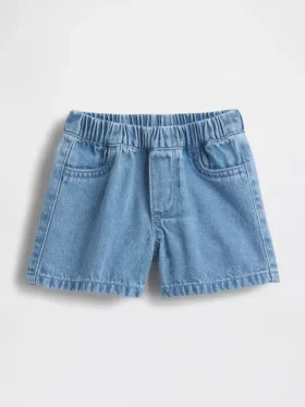 Baby Brannan Bear denim-korte broek met zakken en trekband