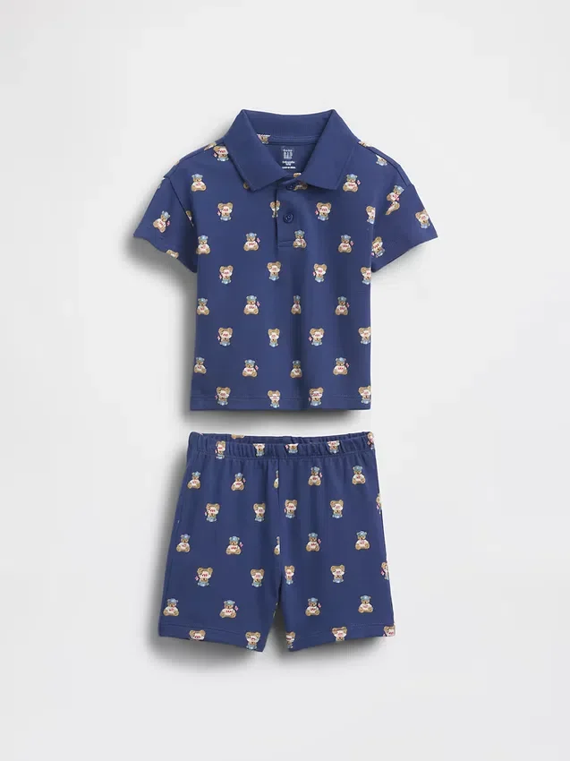 Baby Brannan Bear piqué-polo set