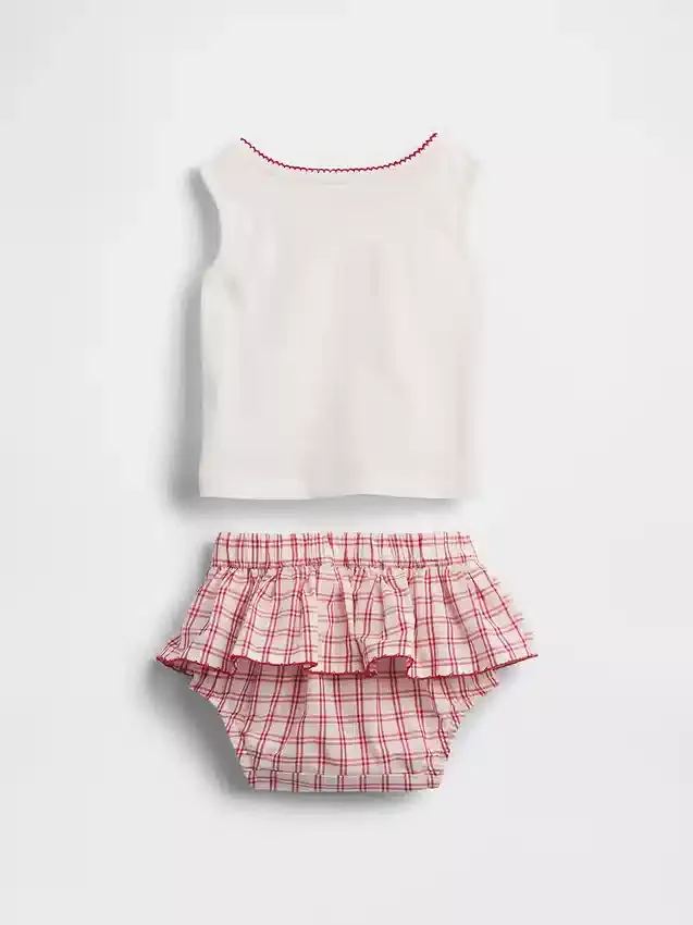 Baby Brannan Bear tanktop & geruite skort-set