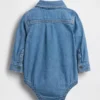 Baby-denim Body met knoopsluiting