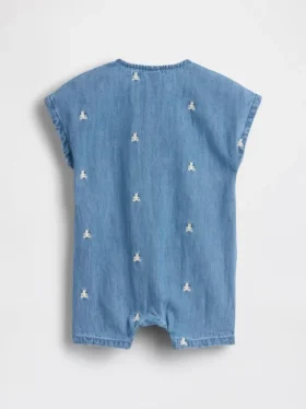 Baby-denim boxpakje met geborduurde Brannan Bear