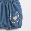 Baby-denim bubble-overall met opgestikte zakken