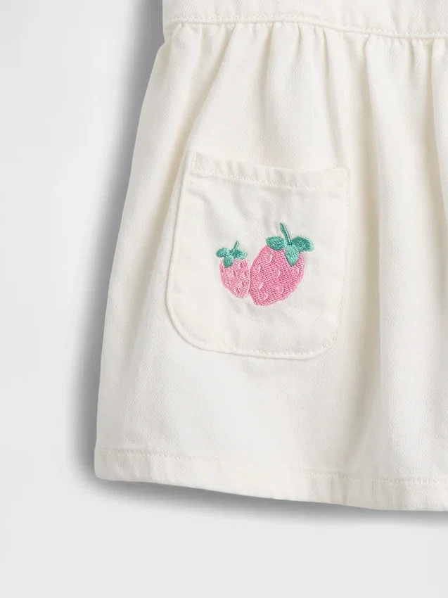 Baby-denim Strawberry Skirtall-set