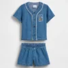 Baby-denim varsity-outfitset