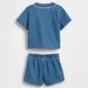 Baby-denim varsity-outfitset