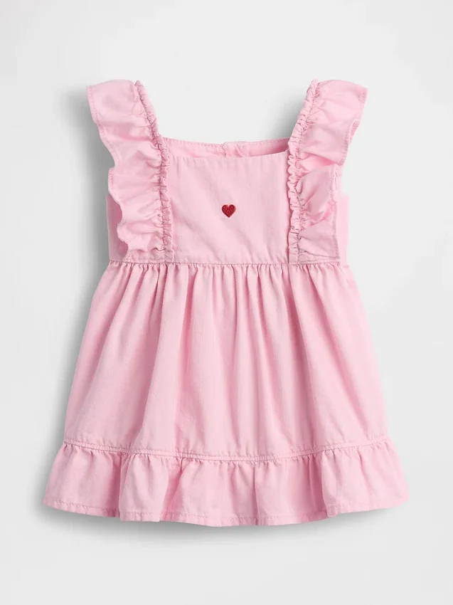 Baby-denimjurk met hartjes