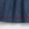 Baby-denimjurk met ruches aan de kraag