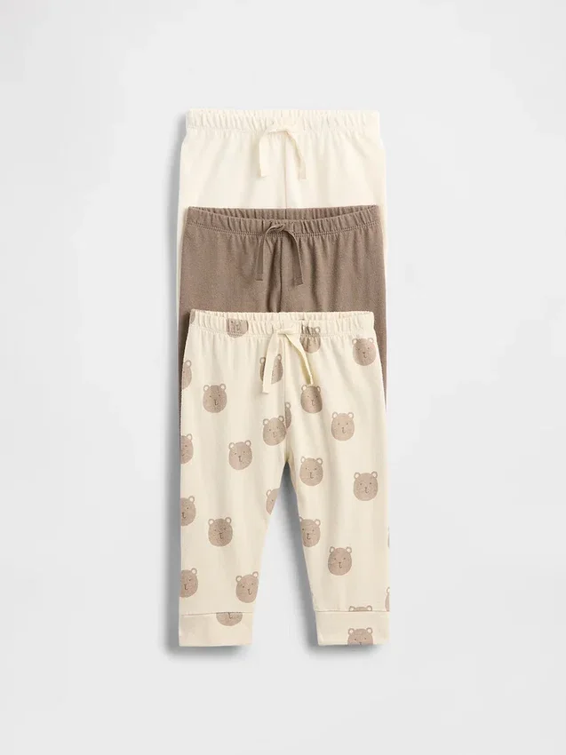 Baby First Favorites biologisch katoenbroeken met elastische taille (3-pack)