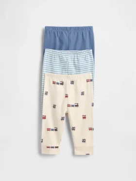 Baby First Favorites biologisch katoenbroeken met elastische taille (3-pack)