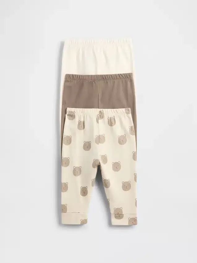Baby First Favorites biologisch katoenbroeken met elastische taille (3-pack)