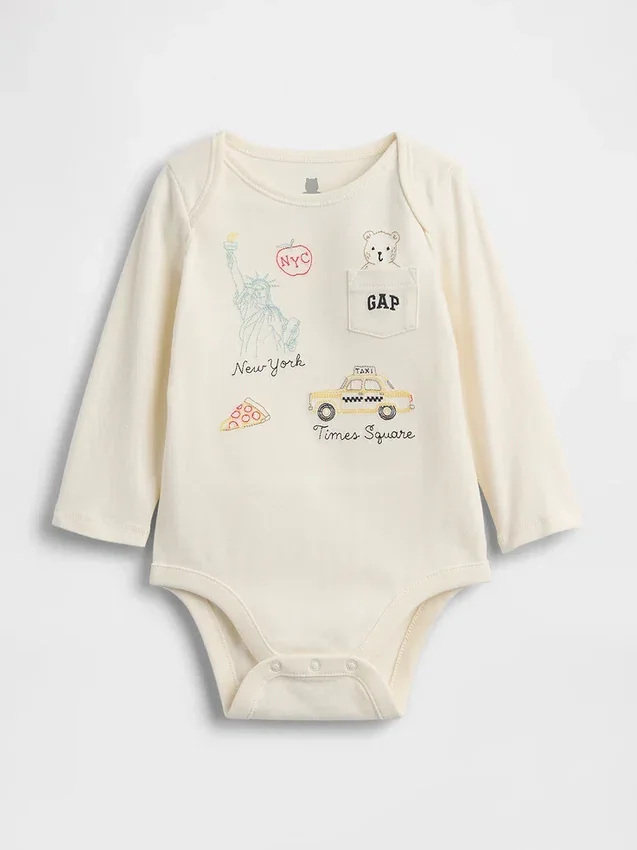 Baby First Favorites Body's van biologisch katoen met NYC-logozakje