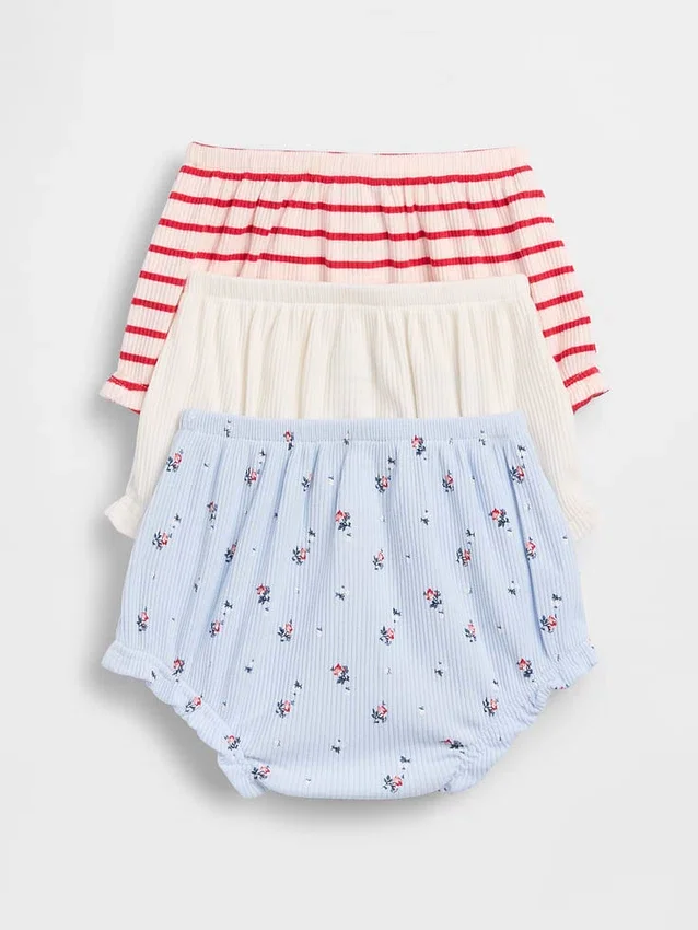 Baby First Favorites Tinyrib bloomers met ruches (3-pack)