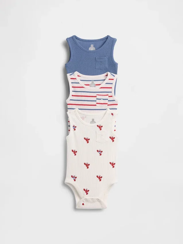 Baby First Favorites Tinyrib-body met zakje (3-pack)