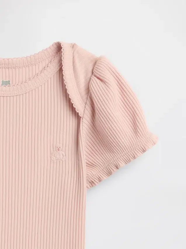 Baby First Favorites Tinyrib-rompertje met pofmouwtjes