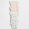 Baby First Favorites Tinyrib-rompertje met ruches (3-pack)
