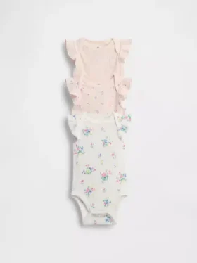 Baby First Favorites Tinyrib-rompertje met ruches (3-pack)