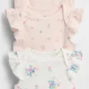 Baby First Favorites Tinyrib-rompertje met ruches (3-pack)