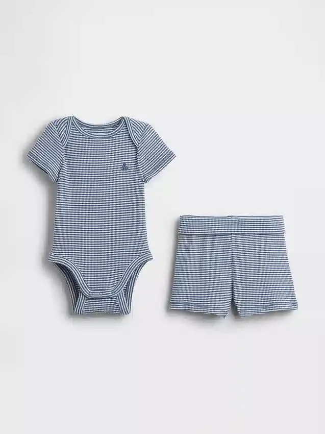 Baby Grow-With-Me Tinyrib korte broeken set