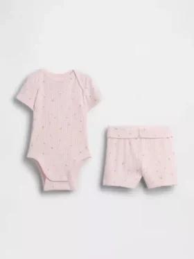 Baby Grow-With-Me Tinyrib korte broeken set