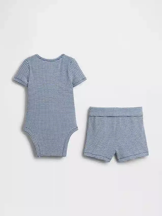 Baby Grow-With-Me Tinyrib korte broeken set