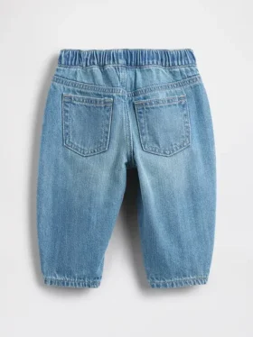 Baby-Jeans met rechte pijpen en trekband