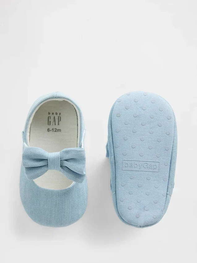 Baby-mary-jane-schoenen met strik van denim