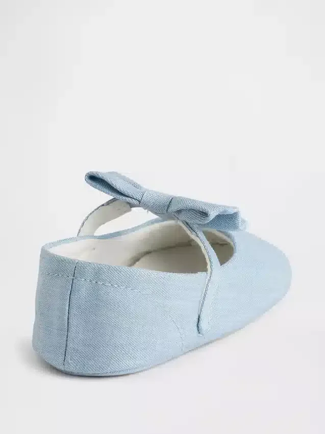 Baby-mary-jane-schoenen met strik van denim
