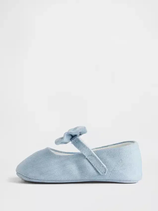 Baby-mary-jane-schoenen met strik van denim