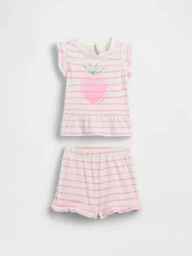 Baby-outfitset met aardbeien en ruches