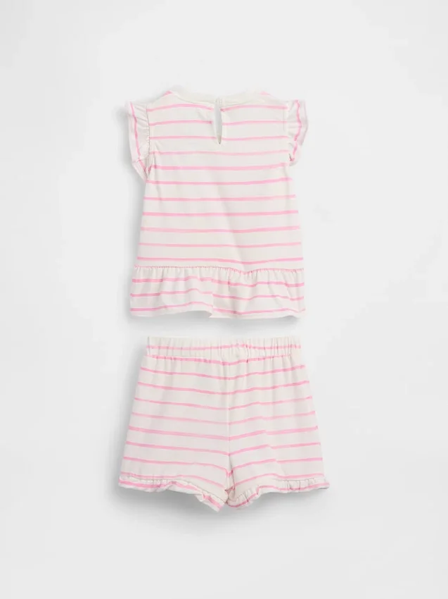 Baby-outfitset met aardbeien en ruches