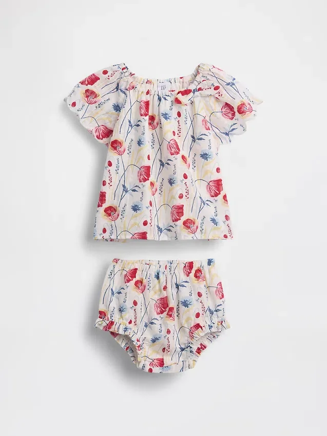 Baby-outfitset met bloemenprint