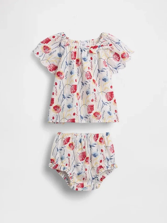 Baby-outfitset met bloemenprint