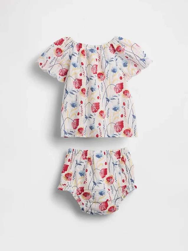 Baby-outfitset met bloemenprint