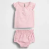 Baby-outfitset met bloemenprint en ruches