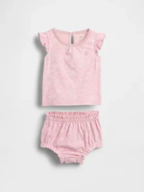 Baby-outfitset met bloemenprint en ruches