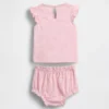 Baby-outfitset met bloemenprint en ruches