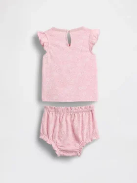 Baby-outfitset met bloemenprint en ruches