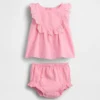 Baby-outfitset met oogjes en ruches
