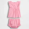 Baby-outfitset met oogjes en ruches