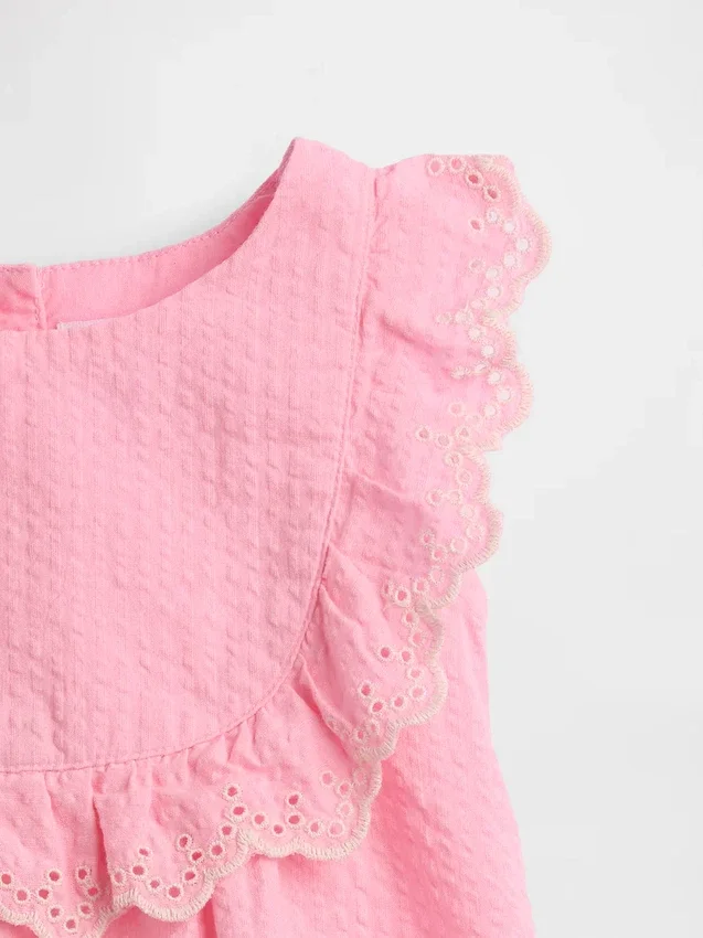 Baby-outfitset met oogjes en ruches