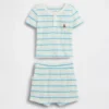 Baby-outfitset met wafelpatroon en Henley-shirt