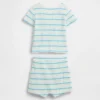 Baby-outfitset met wafelpatroon en Henley-shirt