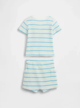 Baby-outfitset met wafelpatroon en Henley-shirt